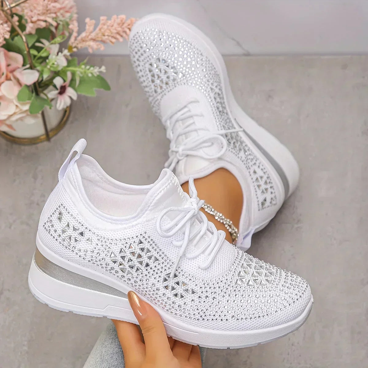 Isabelle | Scarpe ortopediche decorate con strass