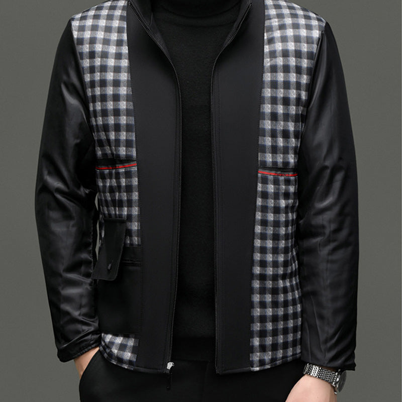 Cappotto da Uomo di Media Lunghezza con Fodera Interna Rimovibile